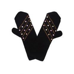 MITTENS for women with beaded embroidery