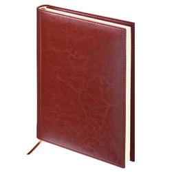 Diary of an undated A5 (138x213 mm) BRAUBERG "Imperial", under smooth skin, 160 sheets, cream block, brown