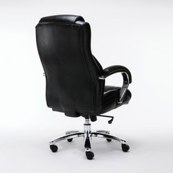 BRABIX PREMIUM "Status HD-003" office chair, load of up to 250 kg, recycled leather, chrome, black