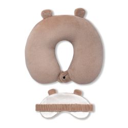 Gối cổ. Với mặt nạ ngủ. Gấu (2)