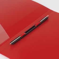 Folder with metal folder and internal pocket BRAUBERG "Contract", red, up to 100 sheets, 0.7 mm