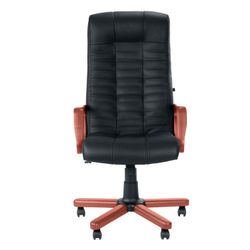 Office chair "Atlant extra", leather, wood, black