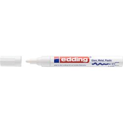 EDDING / एडिंग / मार्कर वार्निश चमकदार, गोल निब, 2-4 मिमी सफेद mm