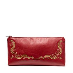 Торжокские золотошвеи / Leather eyeglass case red