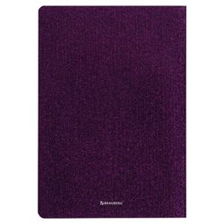 BRAUBERG / Notebook 48 y. checkered cover leatherette with sequins, stitching, A5 (147x210mm), Lilac, SPARKLE / 10 pcs.
