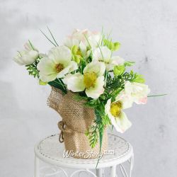 Kaemingk / Artificial bouquet Nasturtium in a jute planter 27 cm