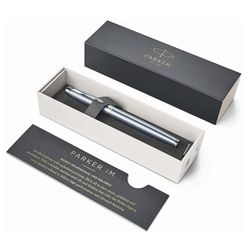 Rollerball pen PARKER "IM Core Light Blue Grey CT", building of gray-blue lacquer, chrome, black