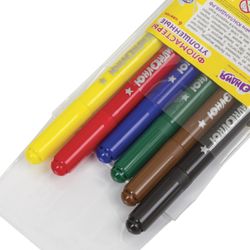 The markers are INLANDIA 6 colors, the "UNLANDED IN the ARCTIC," thick, high impact ferrule, PVC