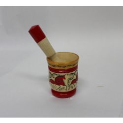 Беломорские узоры / Mortar with pestle, wooden "Mezenskaya Rospis"