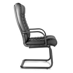 Armchair for reception and meeting rooms "Atlant", leather, black