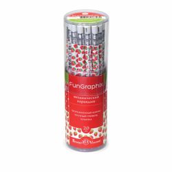 Portaminas, pinza 2 mm, BRUNO VISCONTI "FunGraphix", "Fresas", sacapuntas,