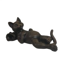 Ремеко / decorative figure "Cat is resting" (black) L18W9H9 cm