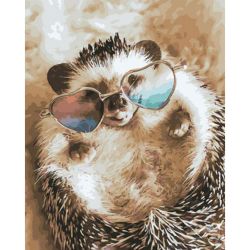 Опт-картина / Pintura por números 40x50 Erizo con gafas