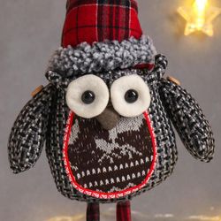 Сималенд / Interior doll "Owlet in a checkered cap and deer on a belly"