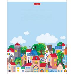 HATBER / Cuaderno 12 sh. jaula, funda de cartón, "Town" / 20 uds.