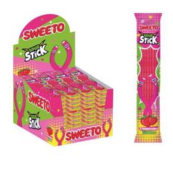 Конфитрейд / Gelatina di frutta SWEETO "SOUR STICK" FRAGOLA Bastoncini Sour Fragola 1kor * 8bl * 24pz 35 gr.