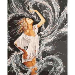 Опт-картина / Painting by numbers 40x50 Dance in the water