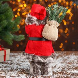 Зимнее волшебство / Doll "Santa Claus, in a red coat with skis"