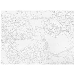 按编号 A3 绘画，宝藏岛“熊猫”，丙烯颜料，纸板，刷子