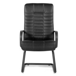 Armchair for reception and meeting rooms "Atlant", leather, black