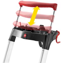 Stepladder 5 steps L100 TopLine, Alu, with tray and pull-out handle, Hailo