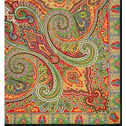 Павловопосадский платок / "Classic" shawl with silk fringe