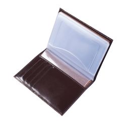 BEFLER / Classic driver's wallet, genuine leather, embossed, 6 plastic pockets, brown