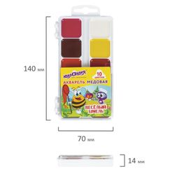 Paint watercolor ONLANDIA "JOLLY BEE" honey, 10 colors, CLASSIC, plastic