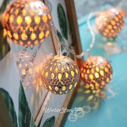 Kaemingk / LED garland Moroccan Balls 3.8 m, 20 warm white lamps, transparent PVC, IP20