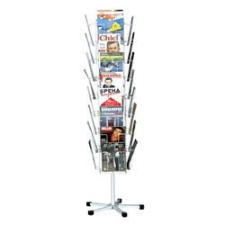 Stand for outdoor advertising material (185х54х54 cm), 32 tray, net, rotary, white