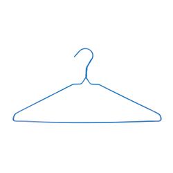 ЛЮБАША / Economy coat hangers, size 46-48, SET of 10 pieces, metal / PVC, crossbar, color blue