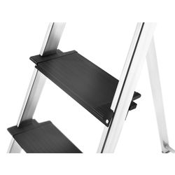 Stepladder 8 steps L100 TopLine, Alu, with tray and pull-out handle, Hailo