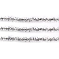 Dây chenille cho sự sáng tạo "Shiny", bạc, 30 chiếc, 0,6x30 cm, ISLAND OF TREASURES