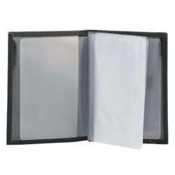FABULA / Brooklyn driver's wallet, genuine leather, topstitching, 6 plastic pockets, black
