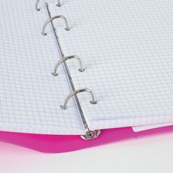 BRAUBERG / Carnet sur anneaux A5 (175x220 mm), 120 sh., Couverture plastique, cage, avec un élastique de fixation, rose / 5 pcs.