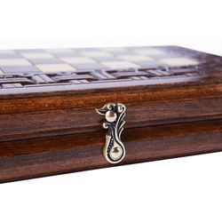 GamesDealer / Chess + backgammon carved "Armenian Ornament" 30, Haleyan