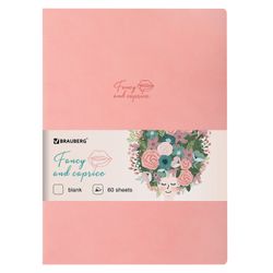 BRAUBERG / Notebook 60 l. sem capa de aro em camurça de couro sintético, costuras, B5 (179x250mm), ROSA, CAPRISE / 2 unid.