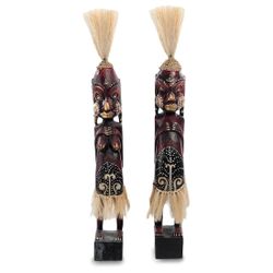 Decor and Gift / Wooden figurine "Asmat red" 50 cm