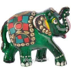 Kaemingk / Ceramic figurine Elephant Indian 10 cm green