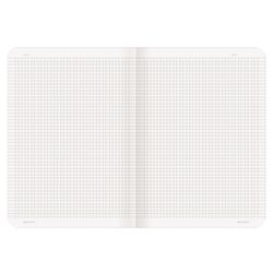 BRAUBERG / Notebook 48 y. checkered cover leatherette matting, stitching, A5 (147x210mm), YELLOW, BRIGHT / 10 pcs.