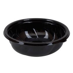 STYROLPLAST / Round disposable containers, 1000 ml, KIT 75 pcs., WITHOUT LIDS, PET, black (lids 605111)