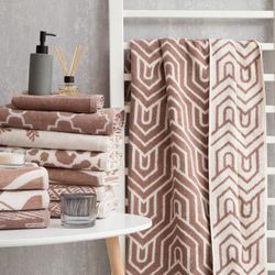 Этель / Ornament terry towel beige, 100x150 cm, 100% cotton, 420 g / m2