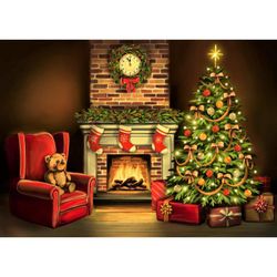 Рыжий кот / Diamond mosaic "Cozy evening by the fireplace"