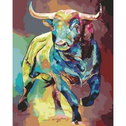 Опт-картина / Painting by numbers 40x50 Bull