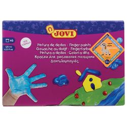 Finger paints JOVI (Spain), 6 colors and 125 ml water-based, in jars