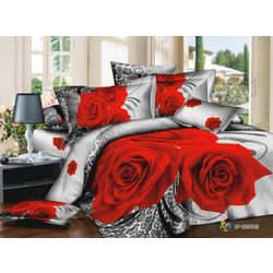 Linen Satin 3D Roses Leo