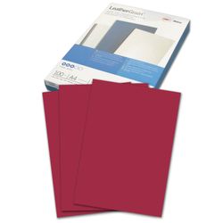 Bìa các tông để đóng gáy A4, BỘ 100 chiếc., Da dập, 250 g / m2, đỏ sẫm, GBC