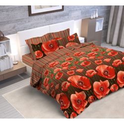 ВладЛен / VladLen / Bed linen from coarse calico "Poppy extravaganza"