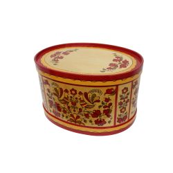 Беломорские узоры / Wooden box with lid "Pyermogori painting" oval 23.5 cm