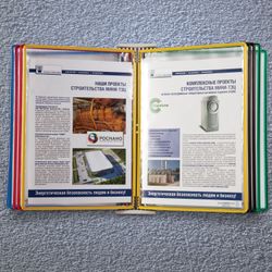 TARIFOLD / Wall-mounted demo system for 10 panels, A4, metal base